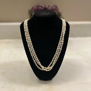 Classic Triple-Strand Pearl Necklace